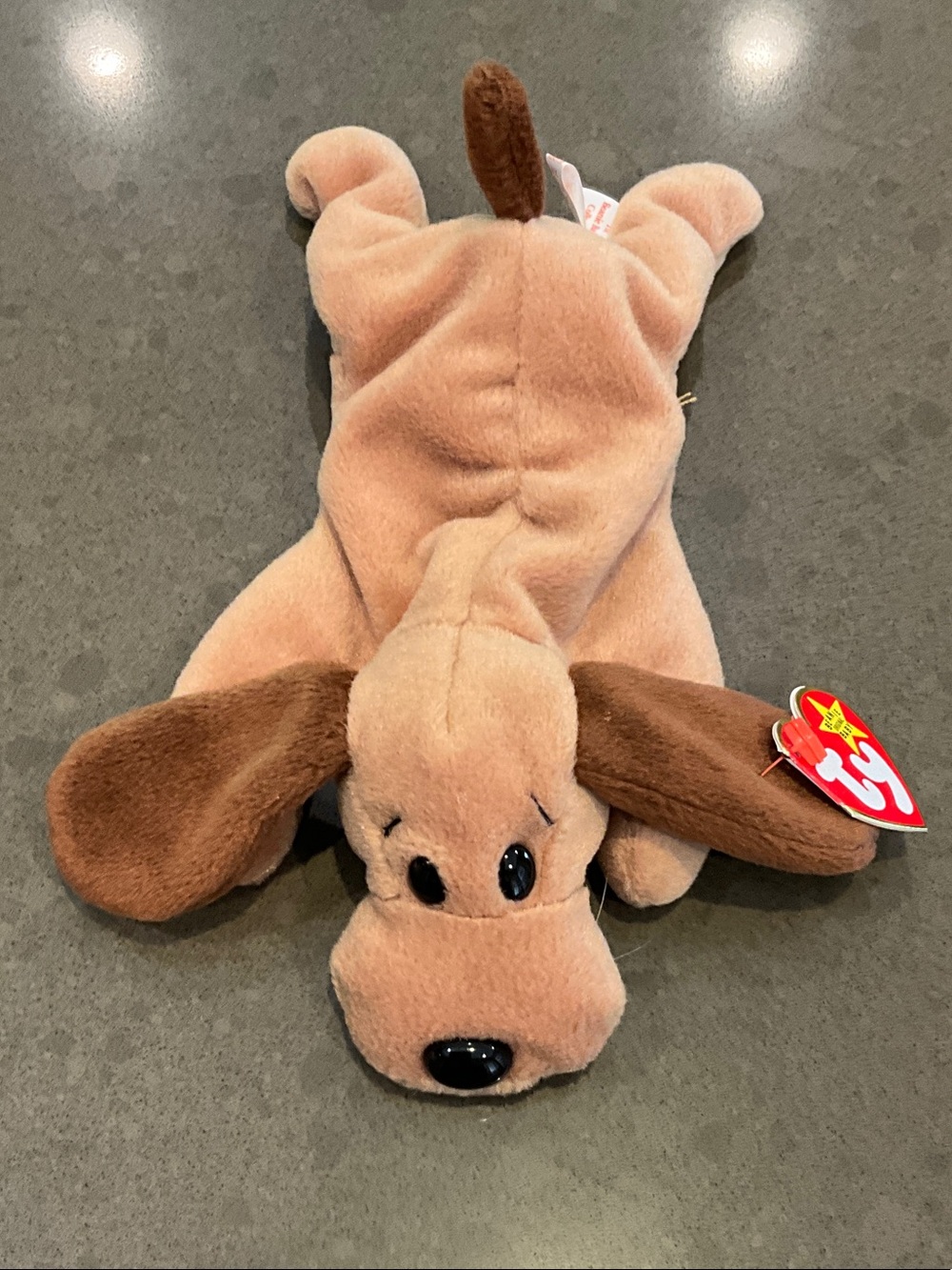 5/20 Ty Plush Dog Toy in Tan and Brown - Soft Beanie Pup